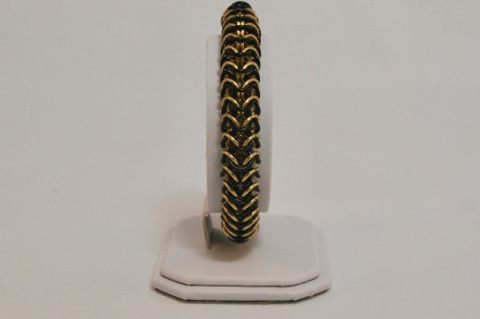 Roundmaille Bracelet in Black and Gold Enameled Copper